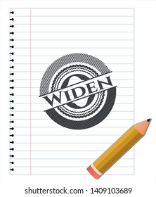 Widen pencil effect. Vector Illustration. Detailed.