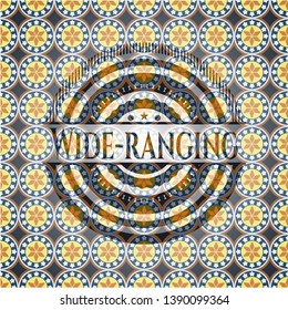 Wide-ranging arabic emblem. Arabesque decoration.