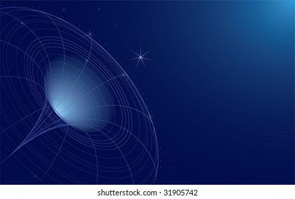 wide-screen abstract illustration of space
