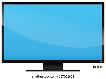 Widescreen, flat monitor, LCD, led, plasma monitor, television vector (illustration)