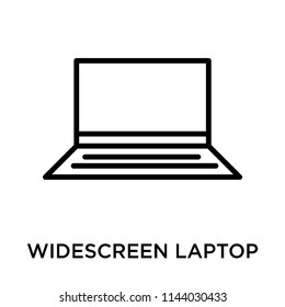 Widescreen laptop icon vector isolated on white background for your web and mobile app design, Widescreen laptop logo concept