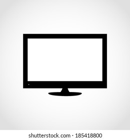Widescreen Led or Lcd Internet tv Monitor Icon Isolated on White Background