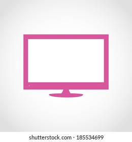 Widescreen Led or Lcd Internet tv Monitor Icon Isolated on White Background