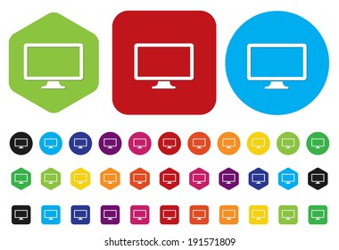 Widescreen Smart TV sign icon. Television  symbol
