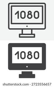 Breitbild-TV verschiedenen Stil Icon-Set. Linie, Umriss und durchgezogenes Symbol, Vektorzeichen und Symbol. Bearbeitbares Strichvektorsymbol für Breitformat-TV.