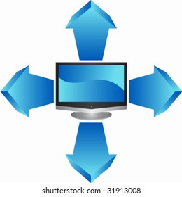 Widescreen Television Icon Arrow