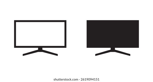 Ícone de TV widescreen. Design simples. Ilustração vetorial. Design vetorial de ilustração de ícone de TV. 