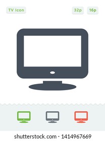 Widescreen TV Set - Sticker Icons. A professional, pixel aligned icon.