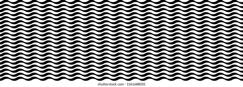 Widescreen wavy hypnotic background. The illusion of movement. Abstract animalistic zebra pattern.