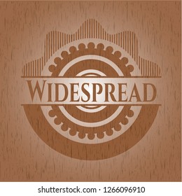 Widespread badge with wood background