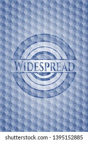 Widespread blue hexagon emblem. Vector Illustration. Detailed.