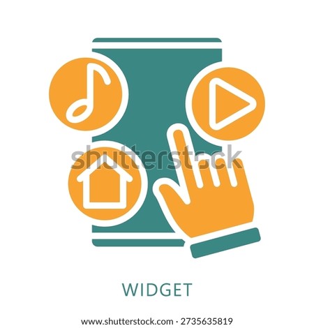 Widget Dual Tone Color Icon, Mini Illustration For Modern Concept, Ui, Ux Web And App Development. Related To Seo And Online Marketing.