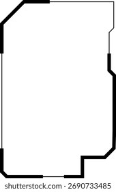 Widget frame for smartphone. Frame geometric banner mockup. Collection of futuristic hud frame square, oval, rectangle, circle. Design Elements for Application Phone, Game Menu and Website.