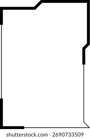 Widget frame for smartphone. Frame geometric banner mockup. Collection of futuristic hud frame square, oval, rectangle, circle. Design Elements for Application Phone, Game Menu and Website.