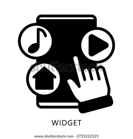 Widget Glyph Icon, Mini Illustration For Modern Concept, Ui, Ux Web And App Development. Related To Seo And Online Marketing.