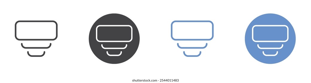 Widget icon Flat set in black and white color