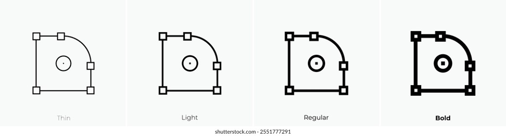 widget icon. Thin, Light Regular And Bold style design isolated on white background