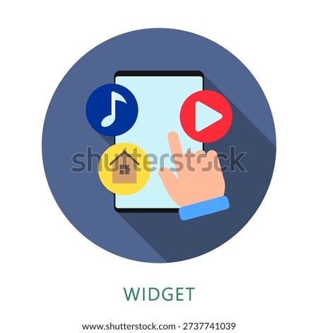 Widget Rounded Flat Color Icon, Mini Illustration For Modern Concept, Ui, Ux Web And App Development. Related To Seo And Online Marketing.