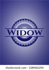 Widow badge with denim background