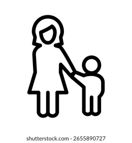 Witwe Symbol Human Line Design Style Vektor Perfektes Symbol