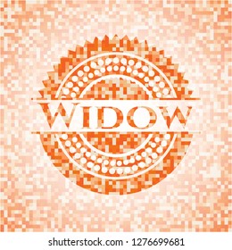 Widow orange mosaic emblem with background