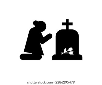Widow sign icon. concept of sorrow and suffering