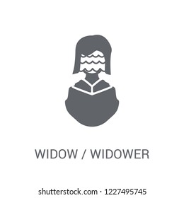 widow / widower icon. Trendy widow / widower logo concept on white background from Family Relations collection. Suitable for use on web apps, mobile apps and print media.
