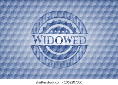 Widowed blue badge with geometric pattern.