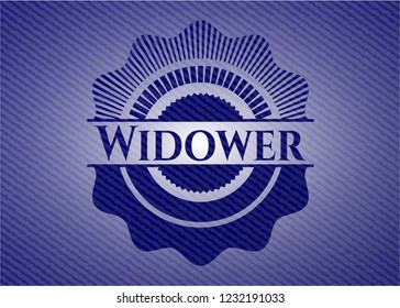 Widower badge with denim texture