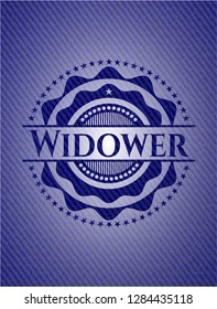Widower jean or denim emblem or badge background