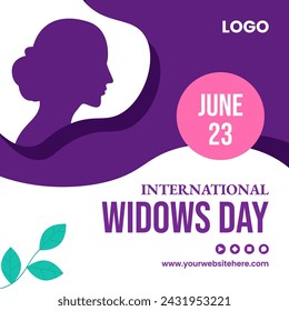 Widows Day Social Media Illustration Flat Cartoon Hand Drawn Templates Background