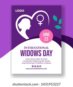 Widows Day Vertical Poster Flat Cartoon Hand Drawn Templates Background Illustration