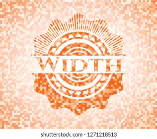 Width abstract orange mosaic emblem