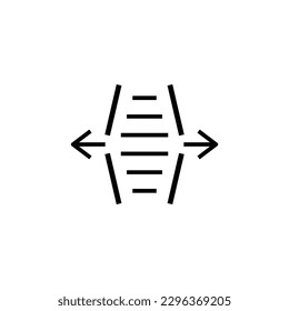 Width adjustment sign icon isolated on white background. Graphical symbol modern, simple, vector, icon for website design, mobile app, ui. Vector Illustration