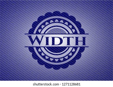 Width emblem with denim high quality background