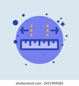 Width flat illustration. Size signs vector illustration.