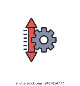 width icon. vector.Editable stroke.linear style sign for use web design,logo.Symbol illustration.