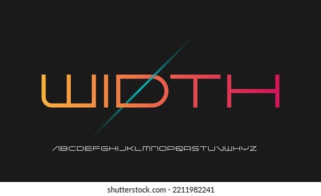 width lining typography letter logo design