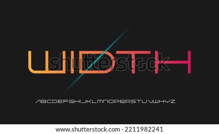 width lining typography letter logo design