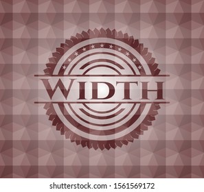 Width red polygonal badge. Seamless.