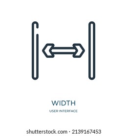 width thin line icon. vector, office linear icons from user interface concept isolated outline sign. Vector illustration symbol element for web design and apps.