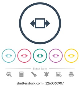 Width tool flat color icons in round outlines. 6 bonus icons included.
