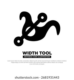 Width tool icon vector design. tool for design. Design element. Width tool silhouette. Design tool icon vector illustration