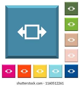 Width tool white icons on edged square buttons in various trendy colors
