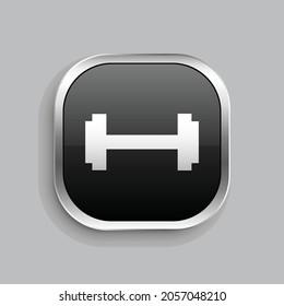 wieght icon design. Glossy Button style rounded rectangle isolated on gray background.. Vector illustration