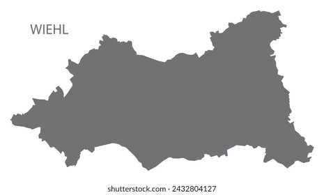 Wiehl German city map grey illustration silhouette shape