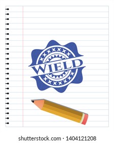 Wield draw (pen strokes). Blue ink. Vector Illustration. Detailed.