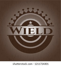 Wield retro wooden emblem