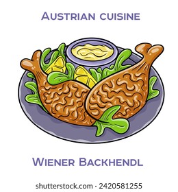 Wiener Backhendl is a traditional Austrian dish consisting of fried chicken coated in breadcrumbs