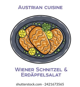 Wiener schnitzel is a veal cutlet that is pounded thin, breaded, and pan-fried. It is a traditional dish in Austria and Germany